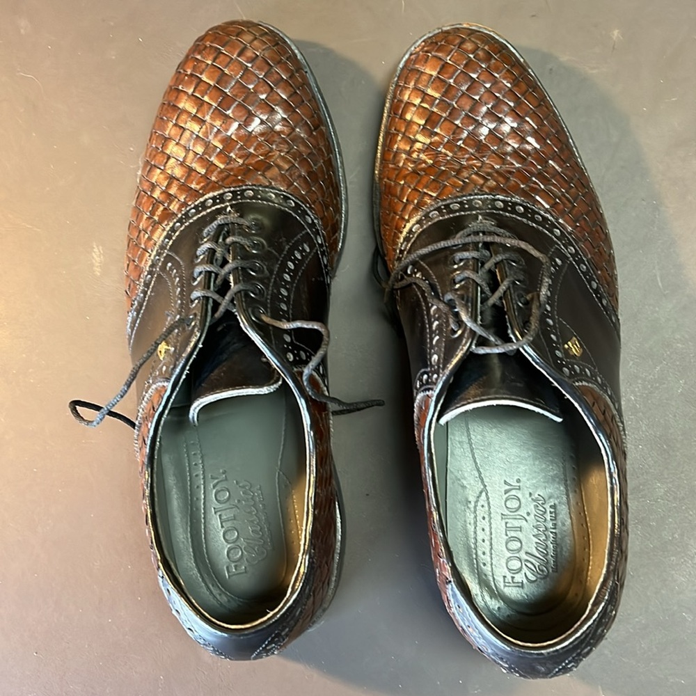 Foot joy classic sat Oxford woven leather golf shoes men’s 9C, 55137 - Picture 5 of 8